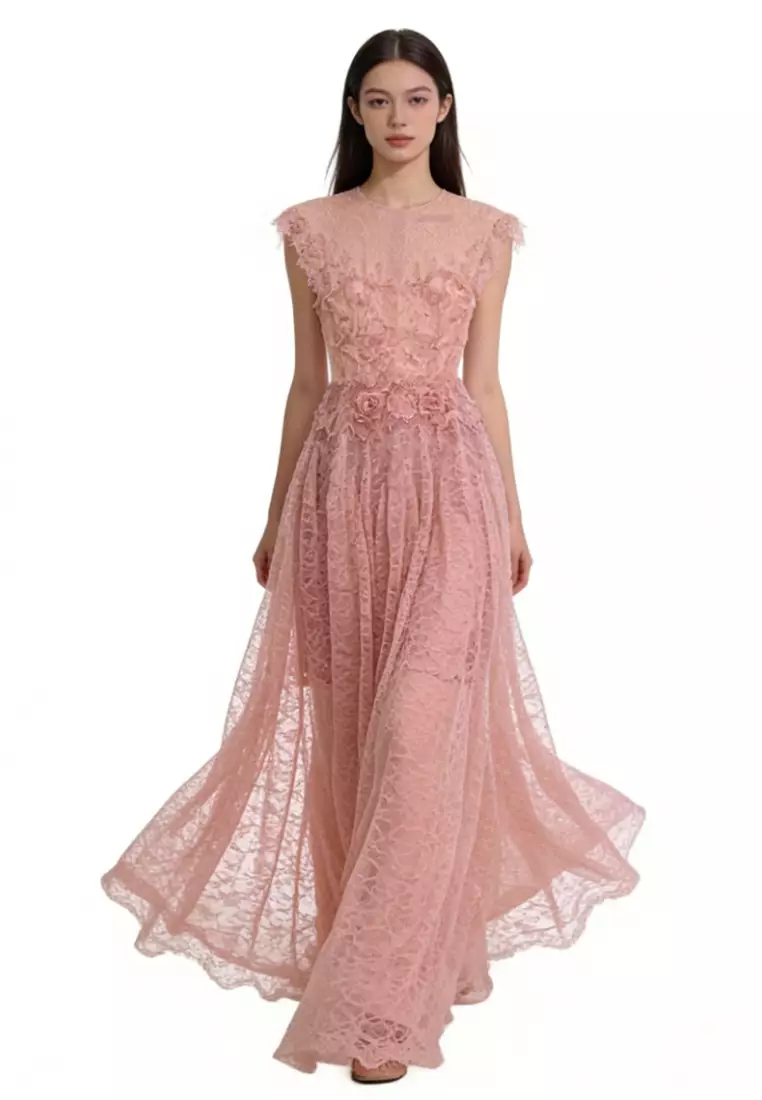Lace Floral Maxi Dress CA26040210PI