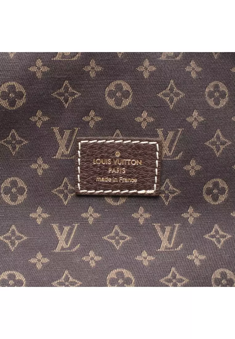 Pre-Loved Louis Vuitton Saumur monogram mini run Ebene Shoulder bag canvas leather Dark brown