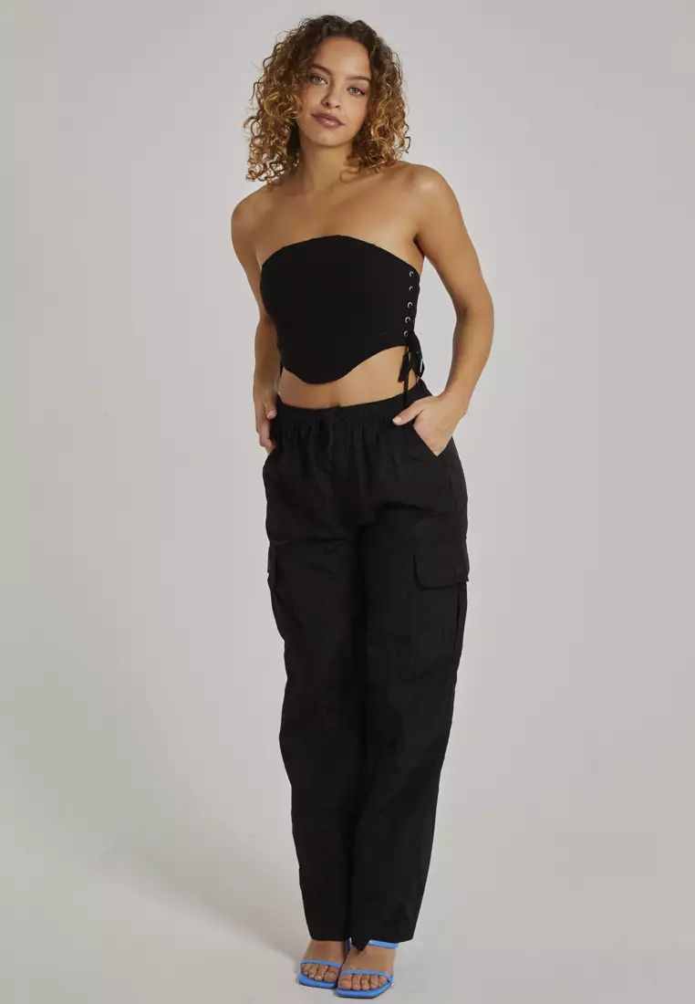 Pink Vanilla Black Cargo Lace Up Corset Top