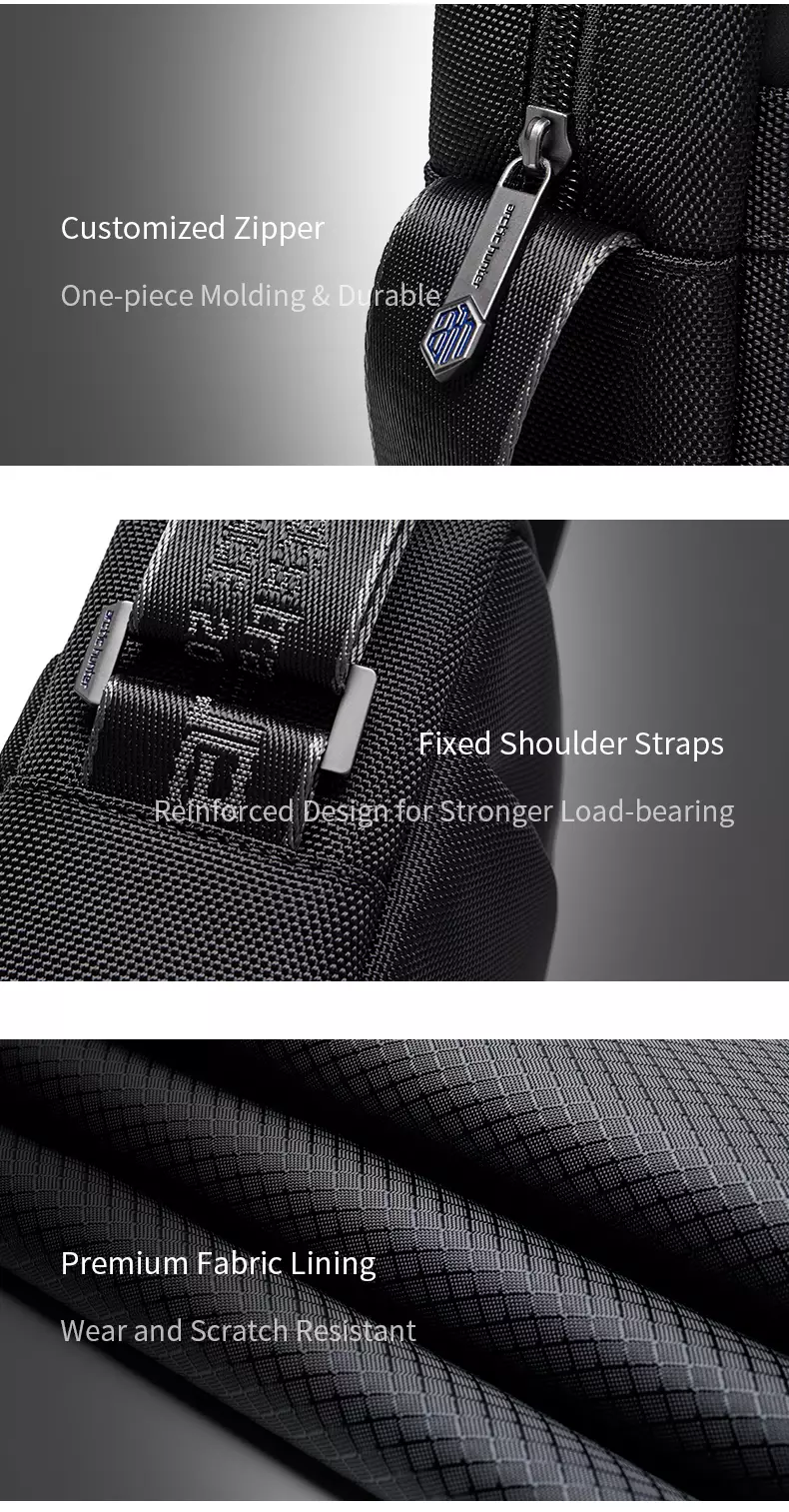 Arctic Hunter K00162 Tas Selempang Messenger Bag Sling Bag Shoulder Chest Bag Pria - BLACK