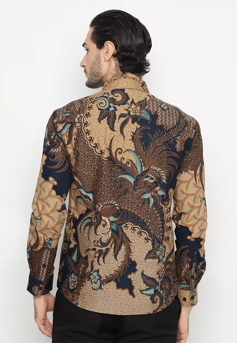 Kemeja Batik Pria Slimfit Adiwijaya - Navy