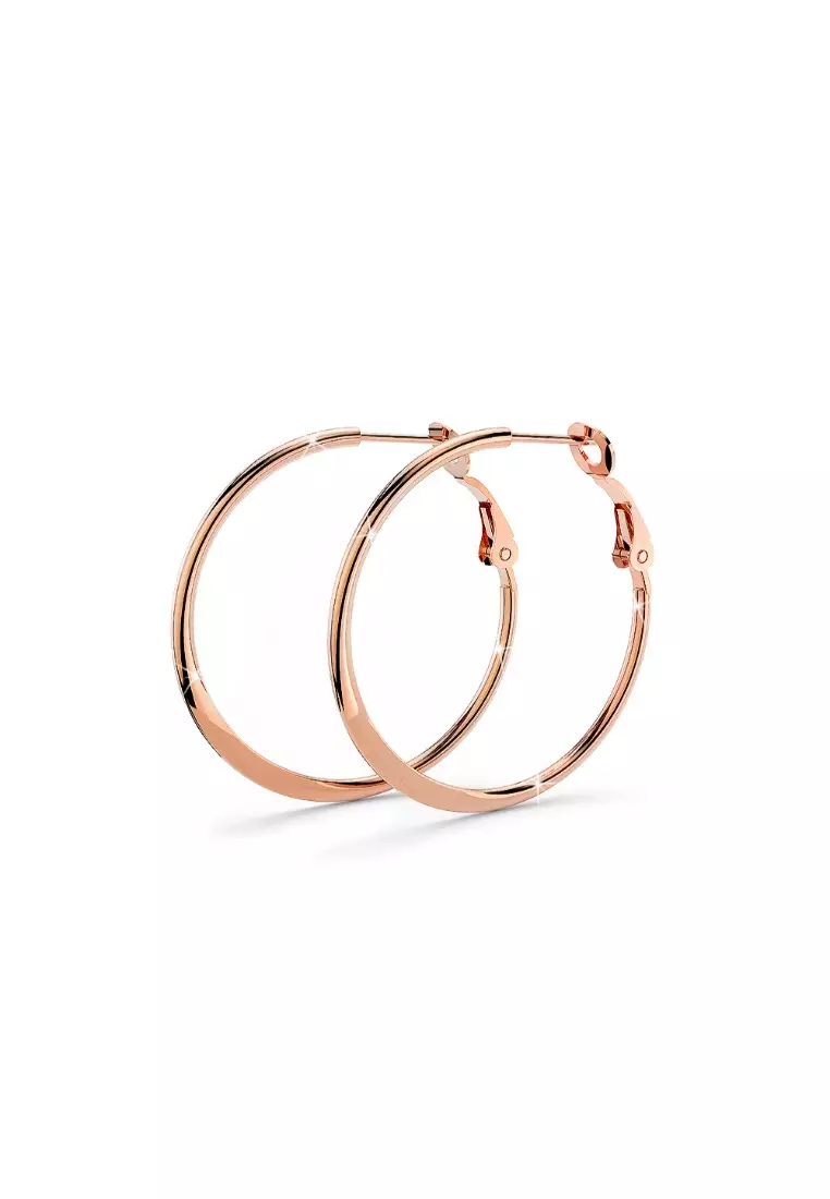 Buy Bullion Gold BULLION GOLD Semi Flattened Hoop Earrings 30mm