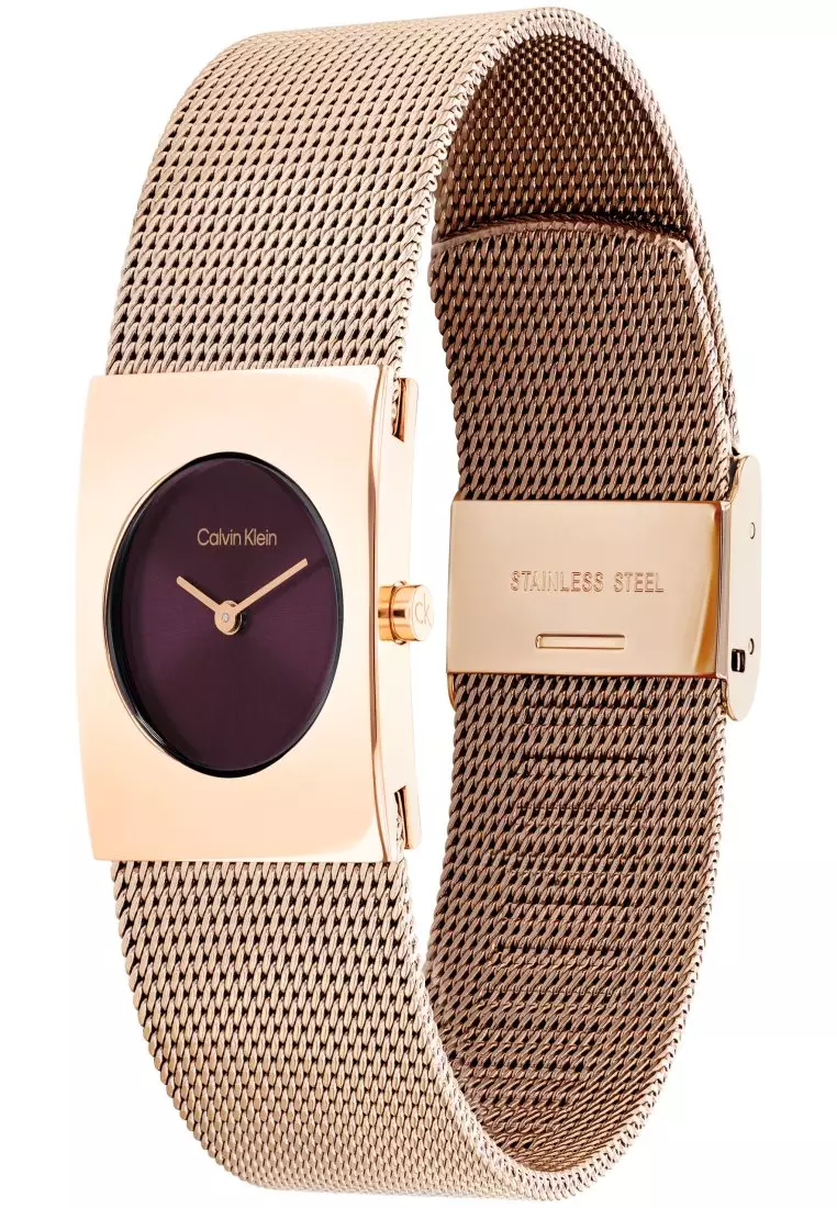 Women's Ionic Plated Rose Gold Steel Mesh Bracelet Watch - CK25100137