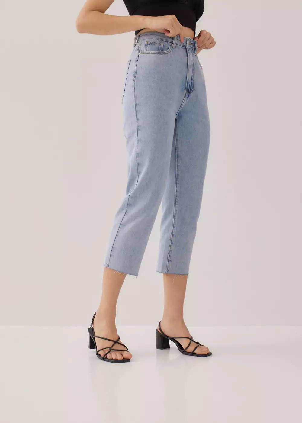 Denim Nike Air Force Zara Celana Wanita Aurelie High Rise Straight