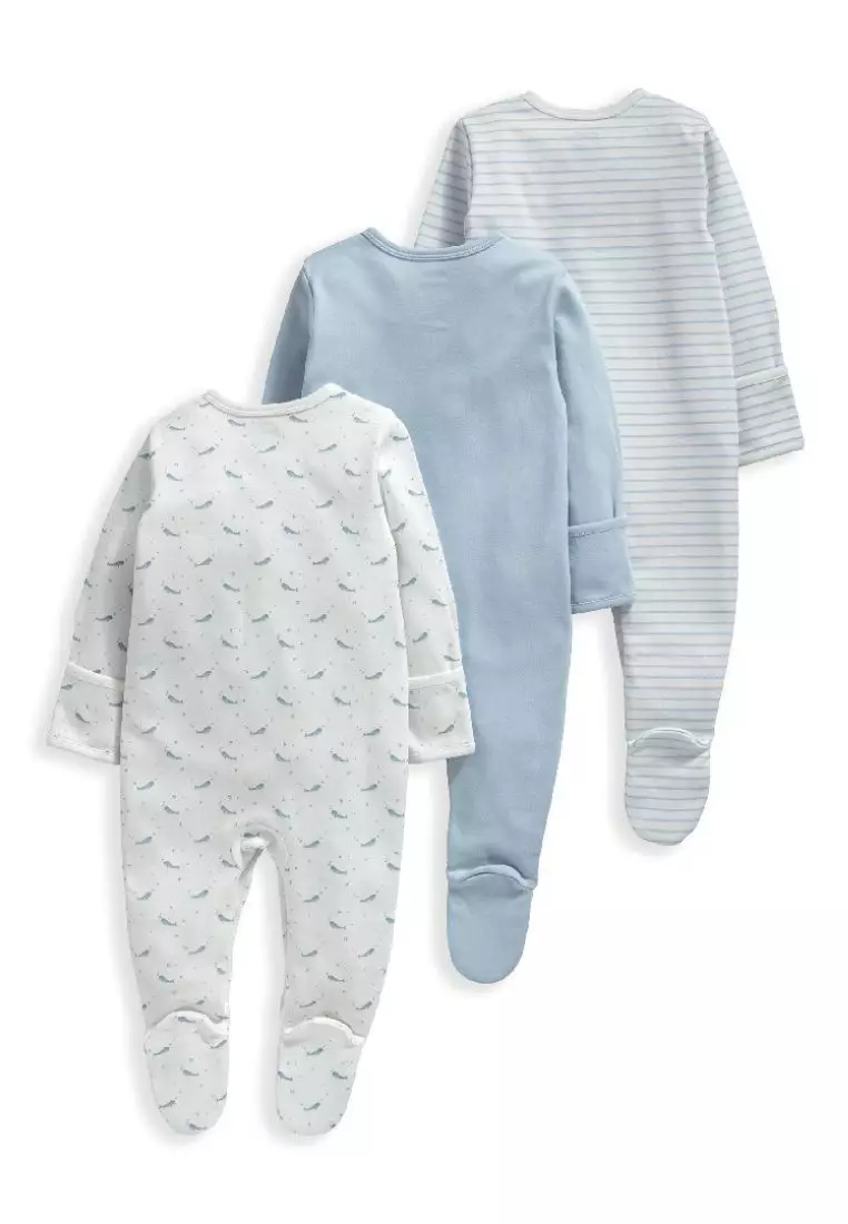 Buy Mamas and Papas Whales Sleepsuits 3 Pack 2024 Online | ZALORA ...