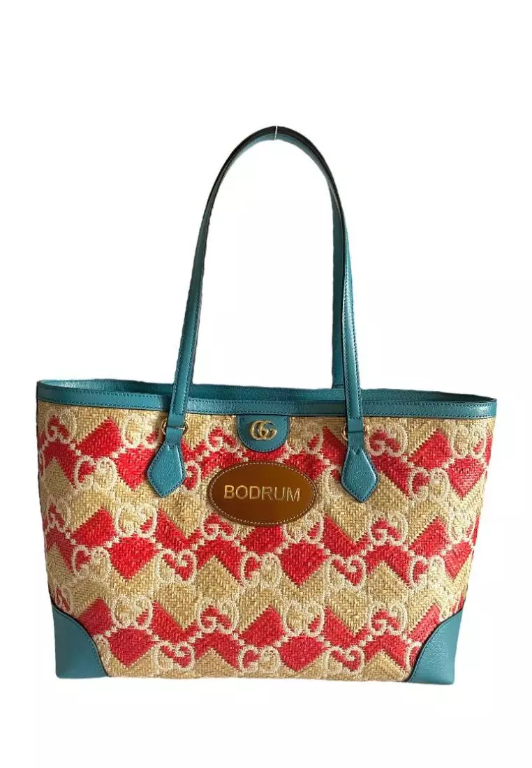 Gucci Bodrum Medium Tote Bag In Jumbo GG Blue