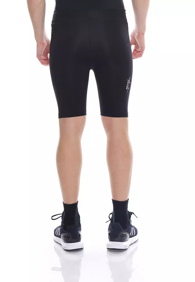 Tiento Man Short Pants Black White Celana Legging Pria Olahraga Renang Sepakbola Lari