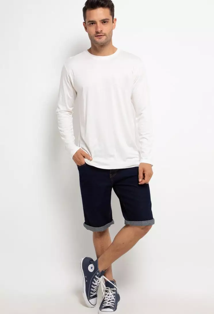 MTN54 kaos LS long sleeve tangan panjang pria third day instacool polos putih