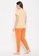 Clovia orange Clovia Giraffe Emoji Print Top & Solid Jogger Set in Peach Colour - 100% Cotton E3F33AAFA102E7GS_4