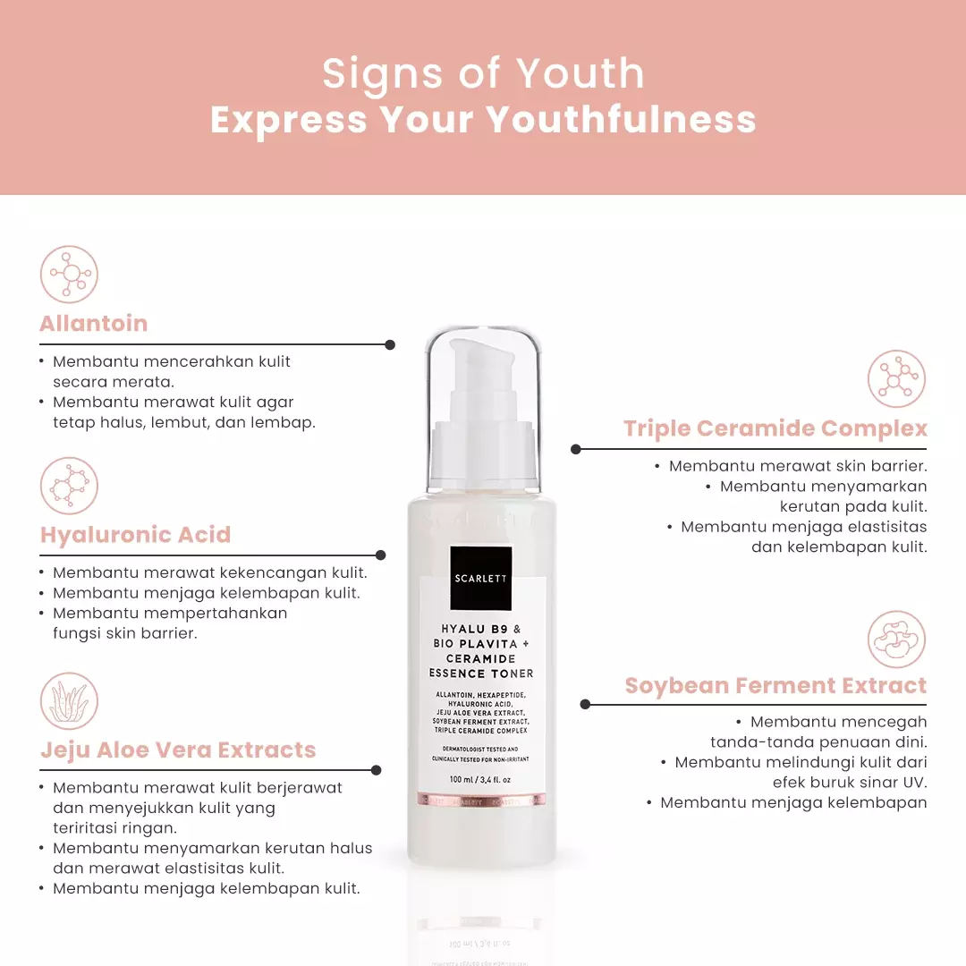 Scarlett Whitening Age Delay - Hyalu B9 + Bio Plavita & Ceramide Essence Toner