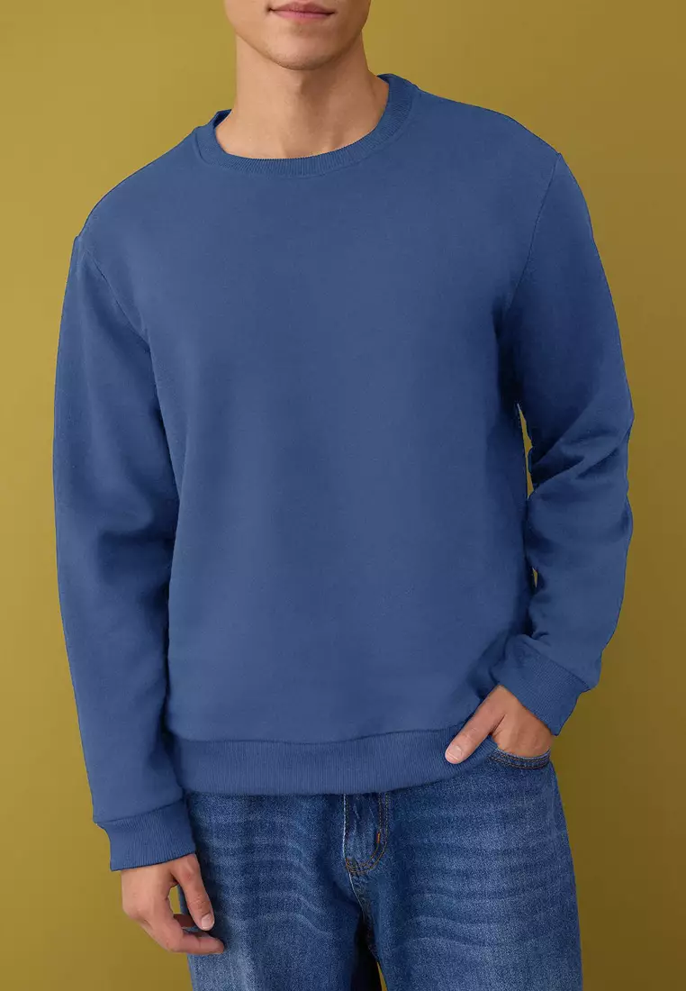 Black-Navy-Grey Melange 3 Pack Regular/Regular Cut Basic Fleece Inside Sweatshirt Tmnaw26Sw00006