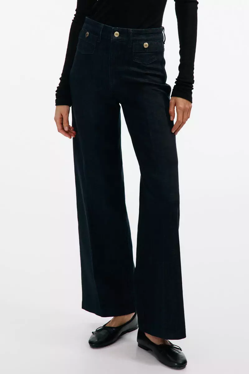 Wide High Waist Ankle Jeans