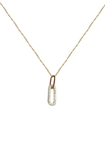 ZITIQUE gold Women's Diamond Embedded Hollowed Geometrical Pendant Necklace - Gold E6D5EACE2664F6GS_1