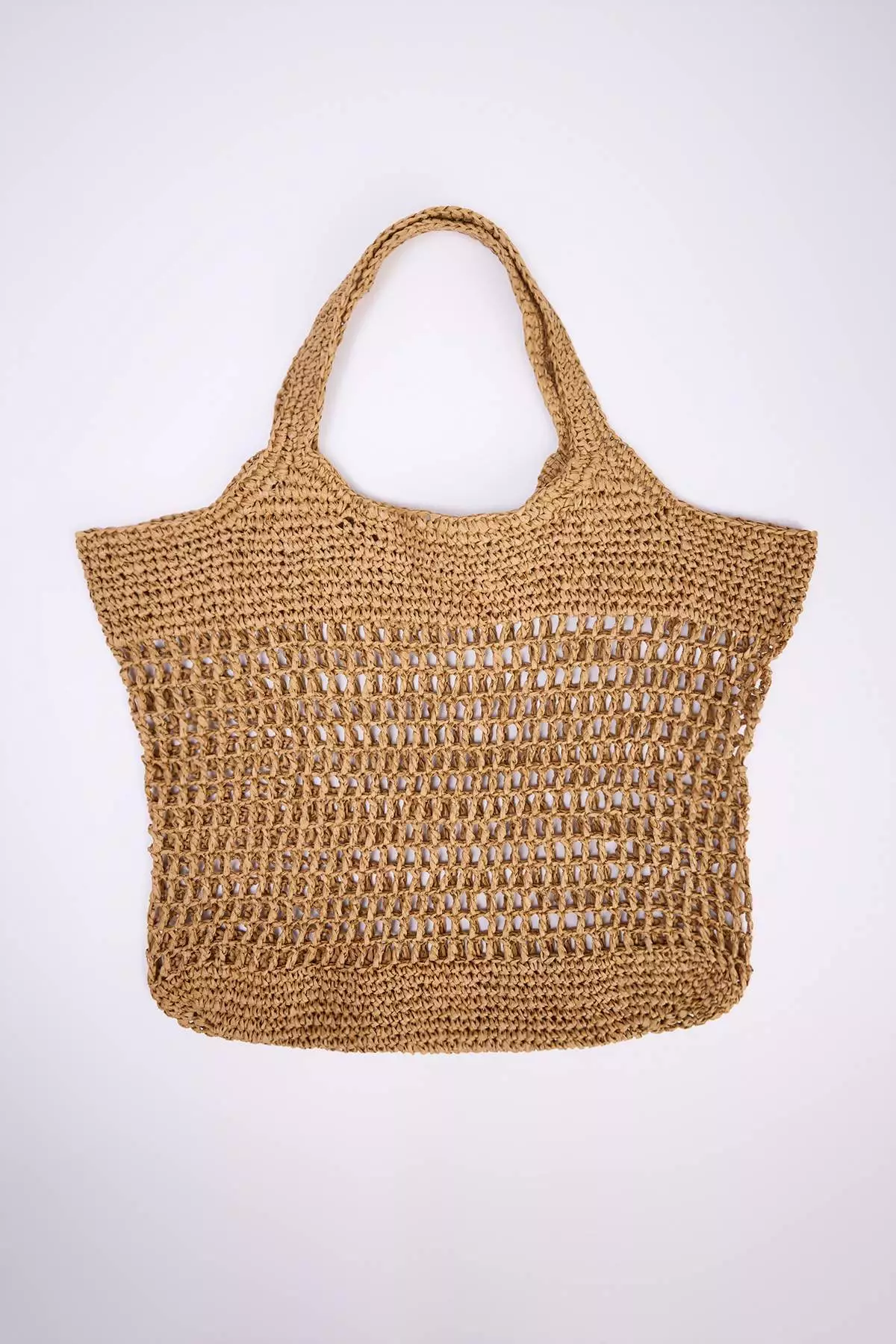 Camel Straw Natural Raffia Hand Knitted Women's Shoulder Bag Takss25Oc00088