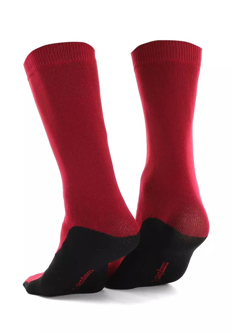Nercyla Kaos Kaki Wanita Toe Socks Two Tone Casual Footwear Material Spandex ORIGINAL - Maroon