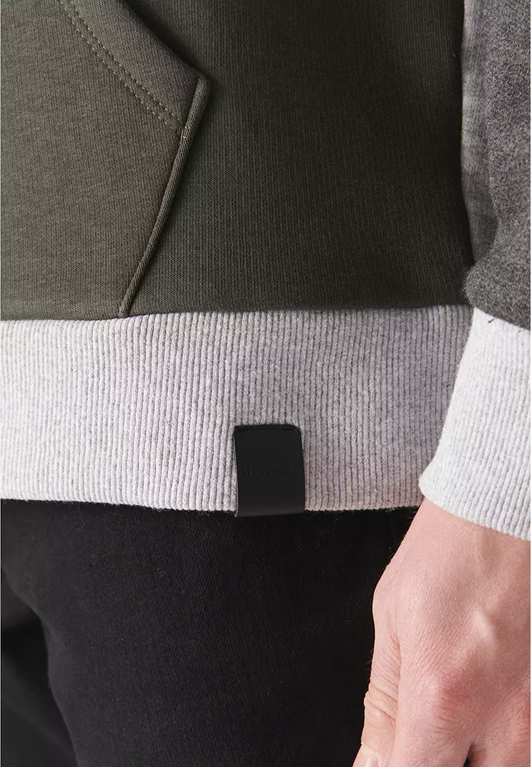 Assorted Panel Hooded Sweatshirt