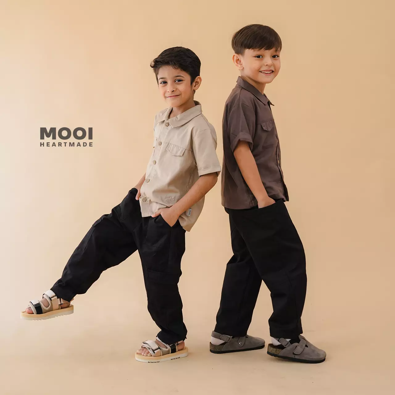 Mooi Kemeja Anak Laki-laki Koa Shirt - Grey