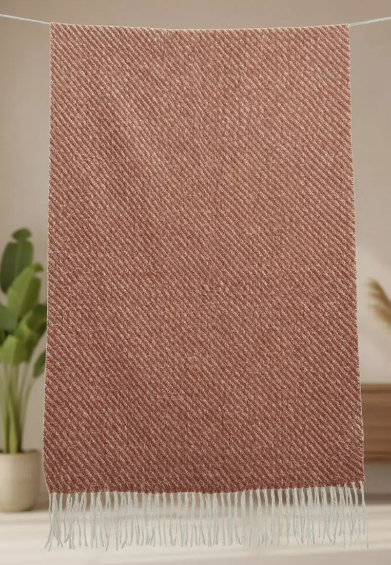 Aksesoris Wanita Twill Cashmere Shawl Pashmina Syal Wanita Copper