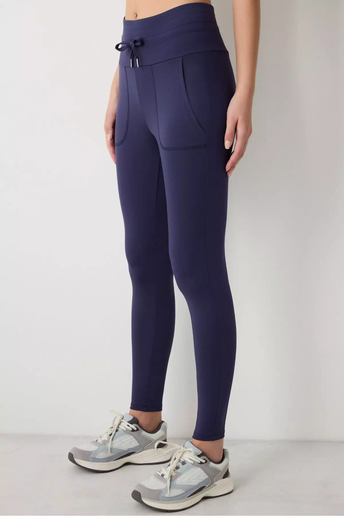 Buy Penti Navy Blue Comfort High Waist Pocket Detail Ankle Length