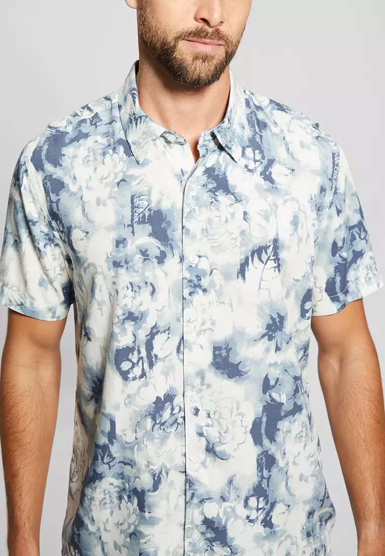 Short Sleeves Wayco Sateen Floral Shirt
