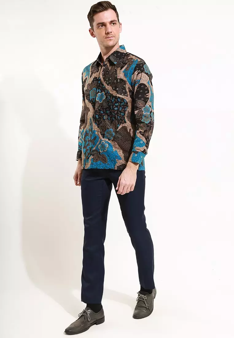 Pulau Kemeja Batik Exclusive Premium Pria Casual Modern Lengan Panjang