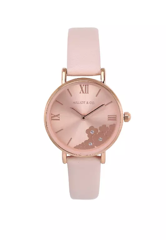 Claire Rose Gold Leather Analog Watch