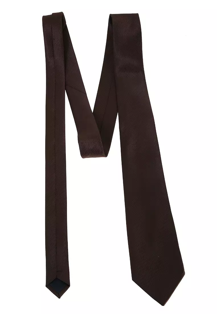 Stranger Dasi Pria Polos Plain Tie Man Neckwear Aksesoris Fashion Material Polyester ORIGINAL - Brown
