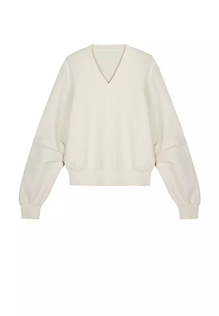 V領寬鬆套頭衛衣