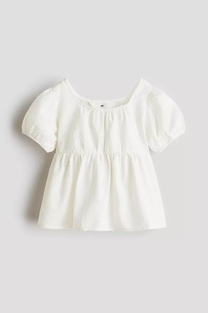 Buy H&M Puff-sleeved blouse 2025 Online ZALORA