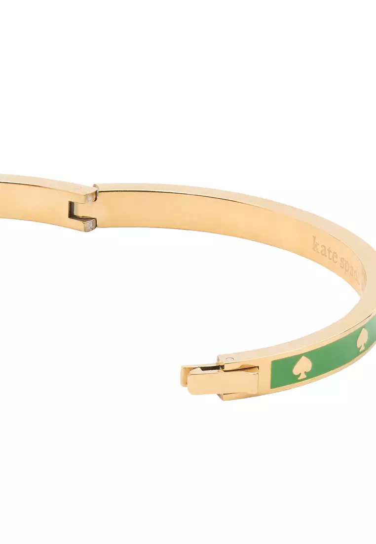 Spot the Spade Enamel Hinged Bangle Bracelet - KS Green KJ727