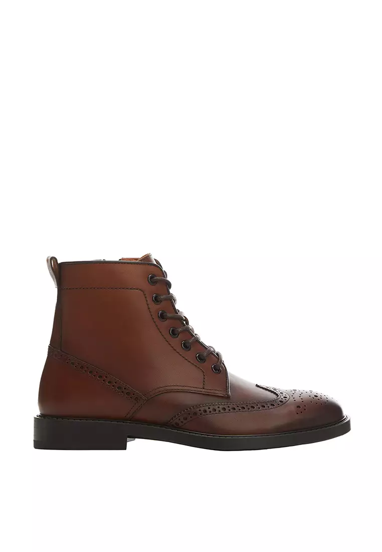 Discount on Mango Man  shoes - SKU: Die-Cut Leather Boots