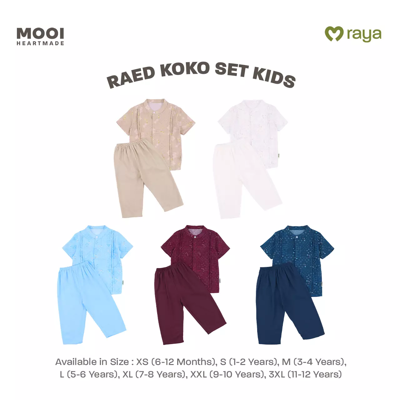 Mooi Raed Koko Set Setelan Koko Anak Raya Collection Zeina Series - Sky Blue