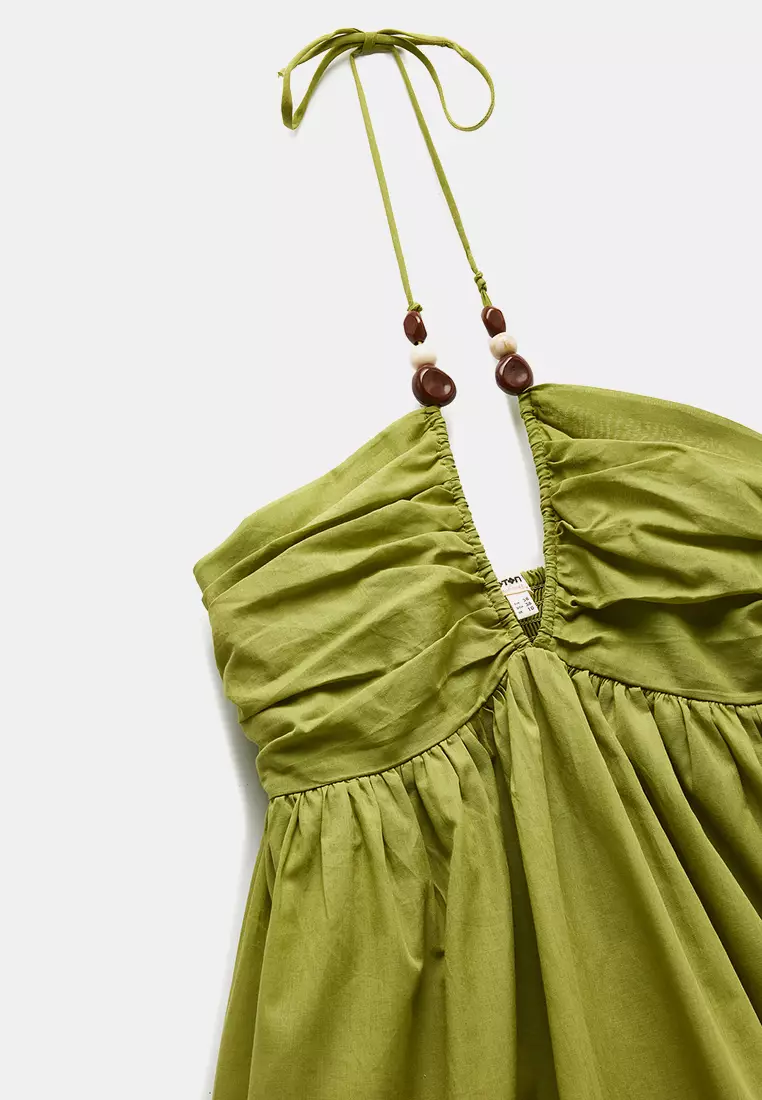 Beaded Detail Halter Neck Beach Dress