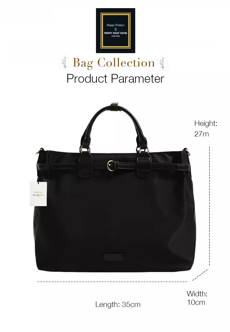 Multi Purpose Nylon Oxford Patch Genuine Leather Laptop Tote Bag JW MJ-1388