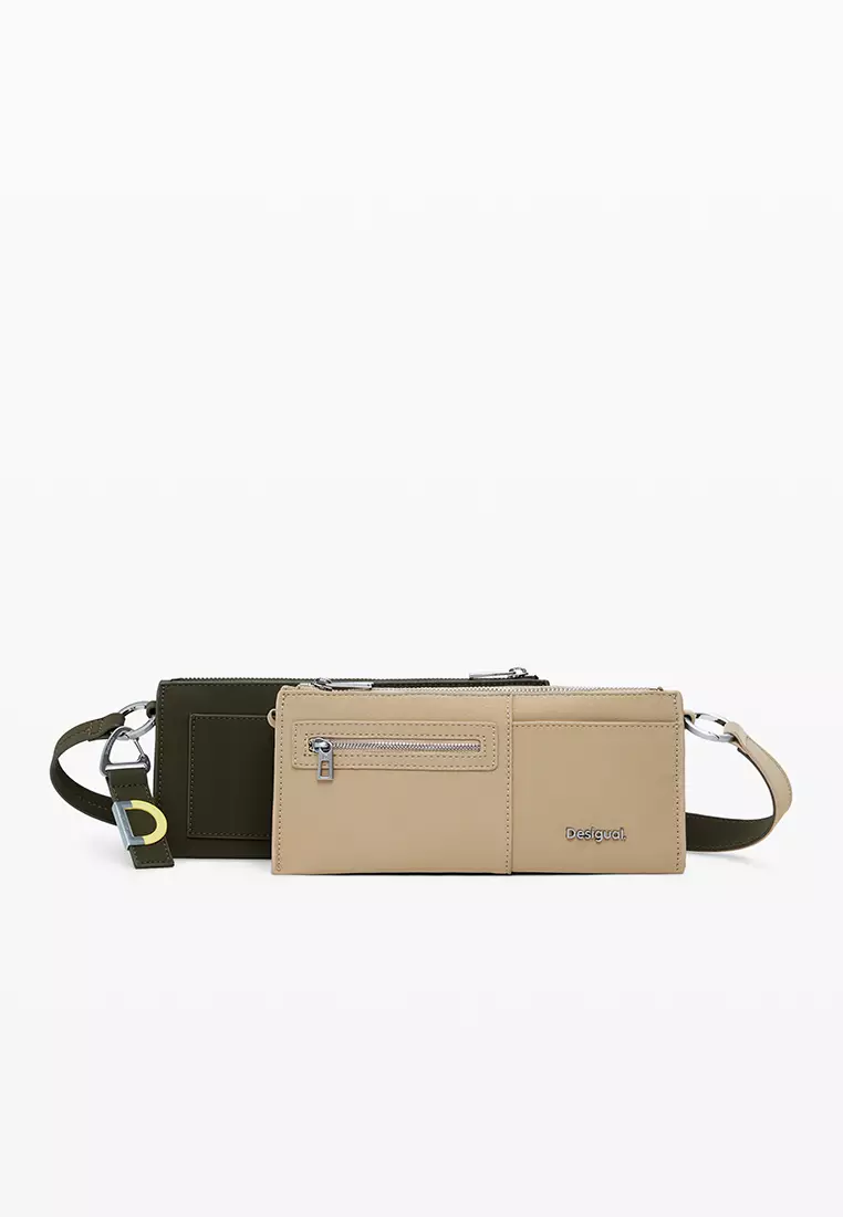 Small two-tone convertible bag