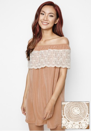 Off Shoulder Round Lace Dress
