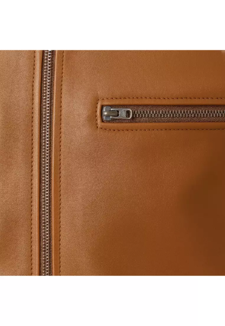 Real Leather Jacket Brown- Lamb skin Jacket- Jacket for Men- Oxhide RI56 BRN