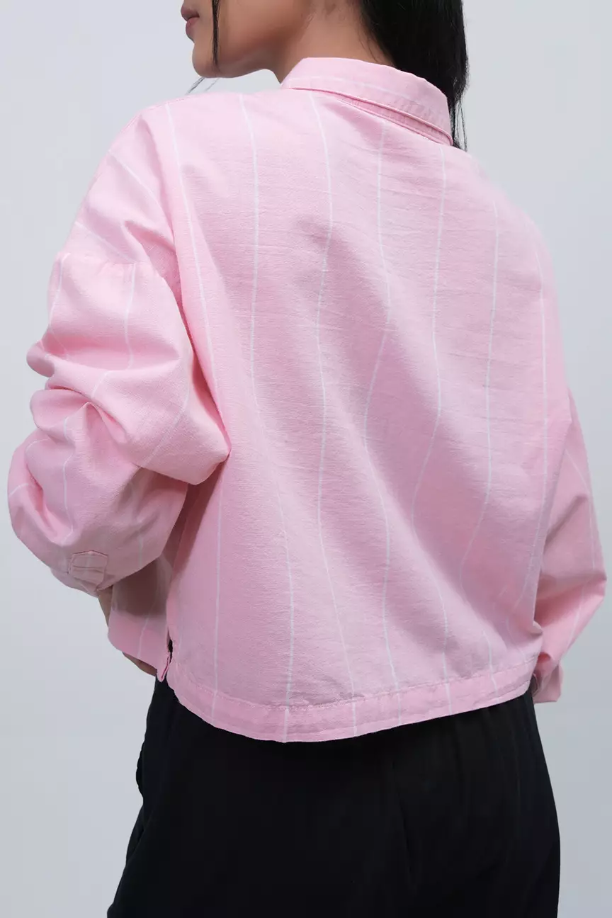 Kemeja Wanita Rosabel Peach Offwhite