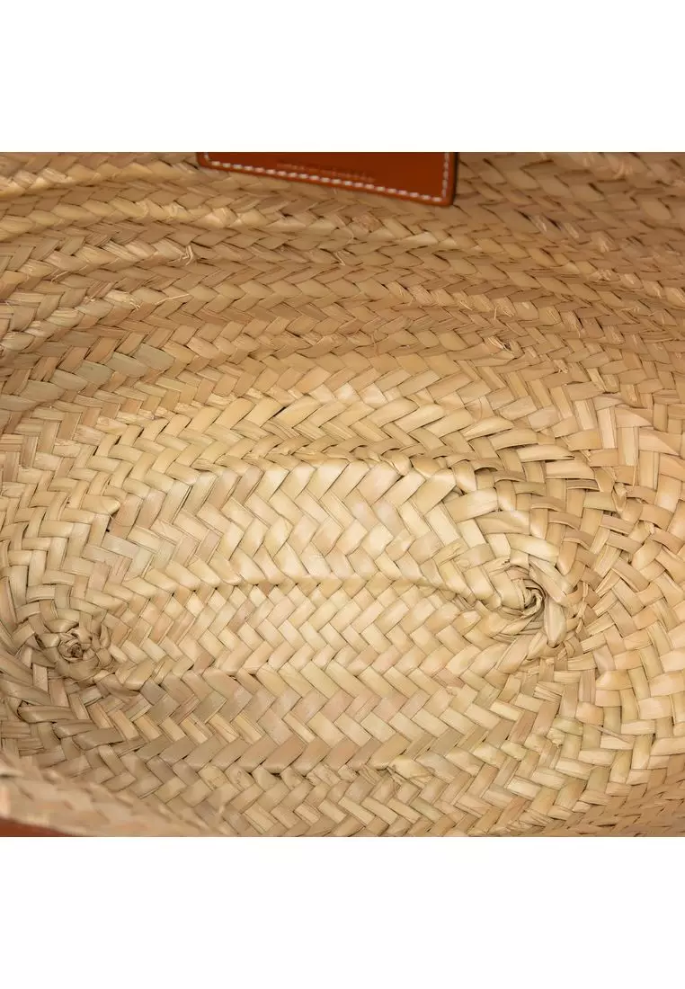 Pre-Loved Celine Large Raffia Classic Studded Panier Tote