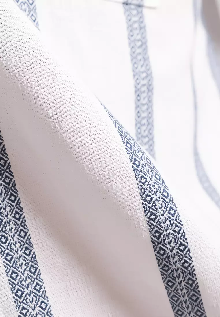 MANZONE - Kemeja Shanghai Lengan Pendek Pria Sadiq Modern Fit - White Warna White