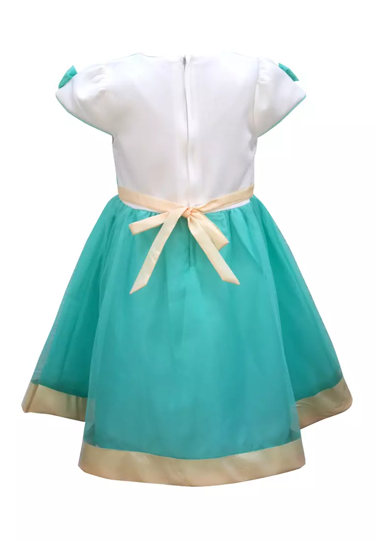 Two Mix Baju Anak Anak Perempuan Cantik Bonus Gratis Tas Anak Cantik Bahan Kaos + Satin 4181