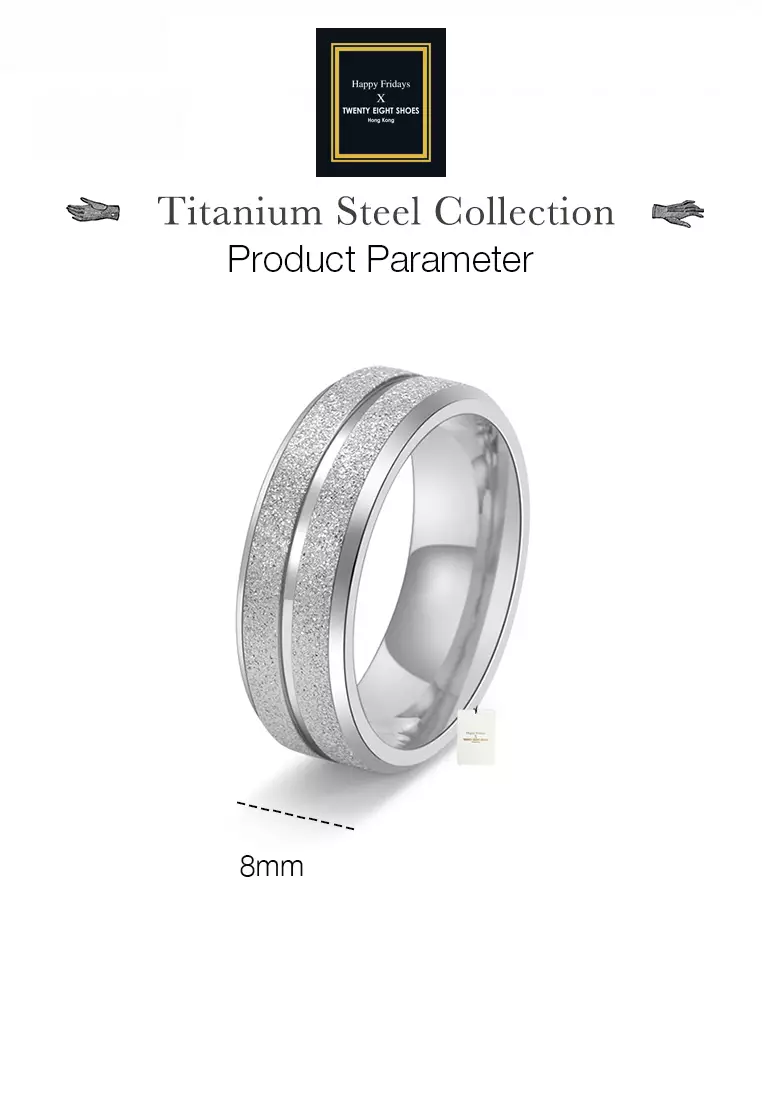 Buy HAPPY FRIDAYS Titanium Steel Frosted Ring JW GS M170 2024
