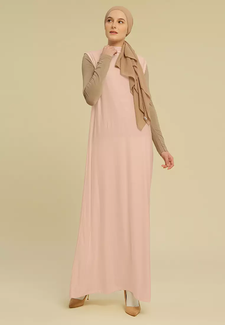 Inner Dress Tanpa Lengan Nude Cream