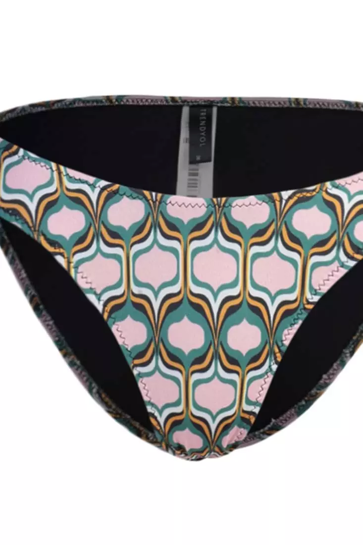 Pattern V-Cut Bikini Bottom