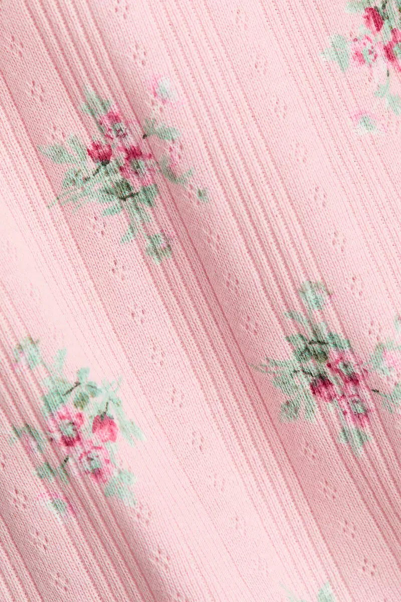 Patterned pointelle jersey T-shirt