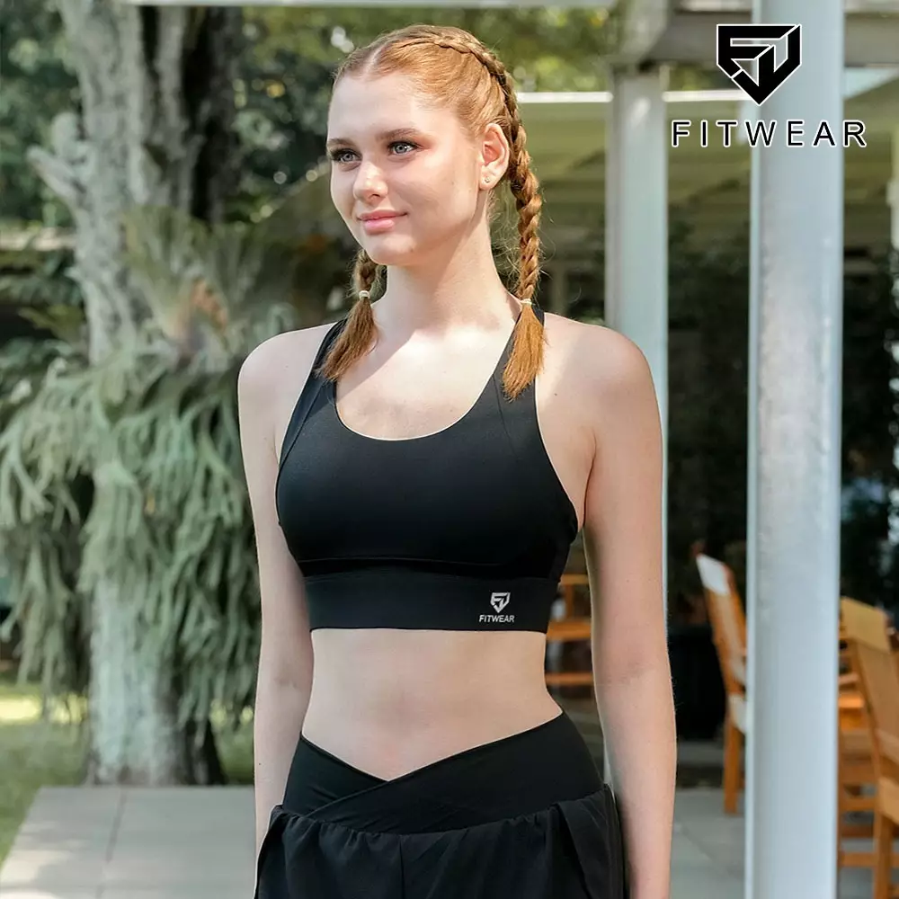 Fitwear - Sportbra Olahraga Wanita CLARE MULTICROSS HOOK - BLACK