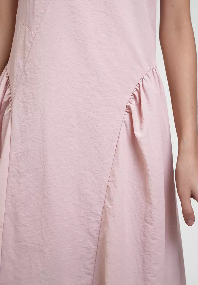 Reign Textured Side Pleat A-line Dress