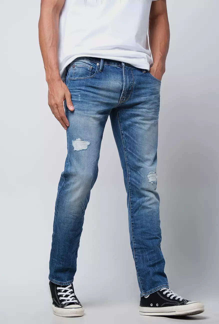 Celana Jeans Pria Skinny J7 With Destroy
