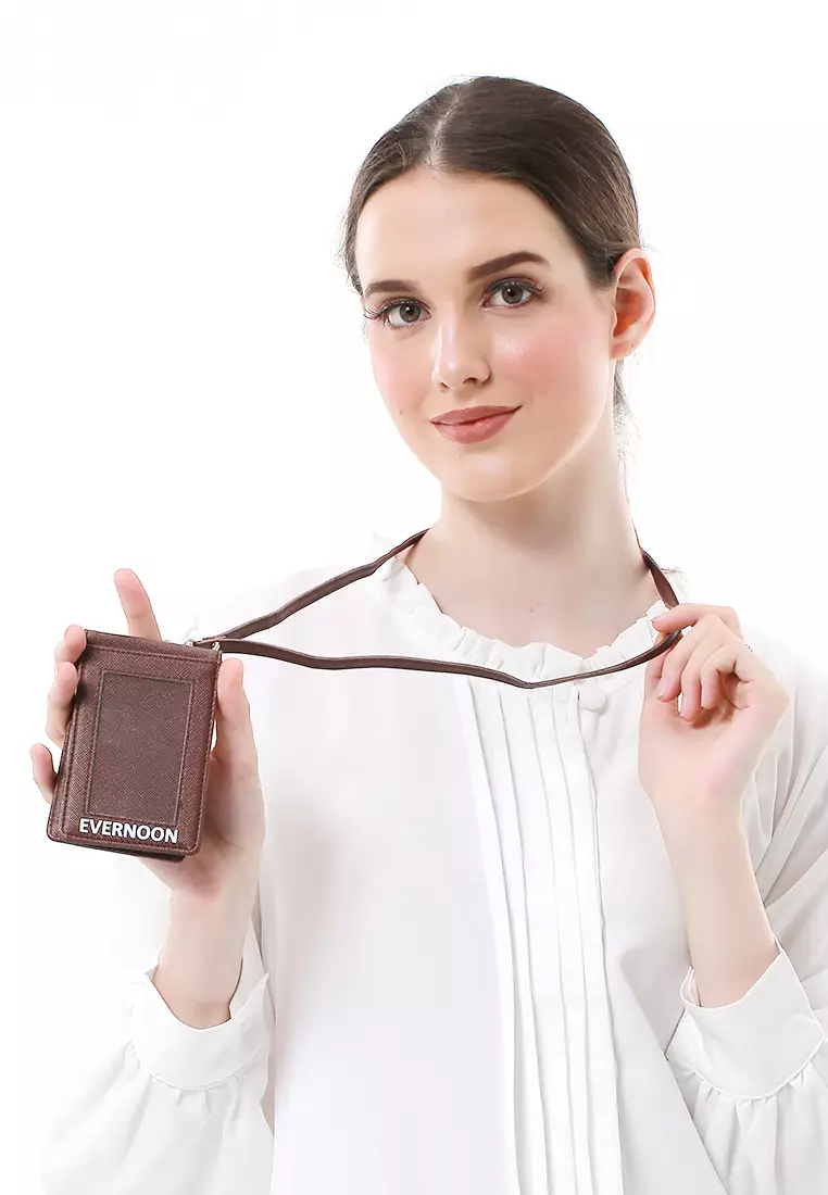 Azka Card Holder Two Side Bentuk Simple dan Minimalis - Coklat Tua