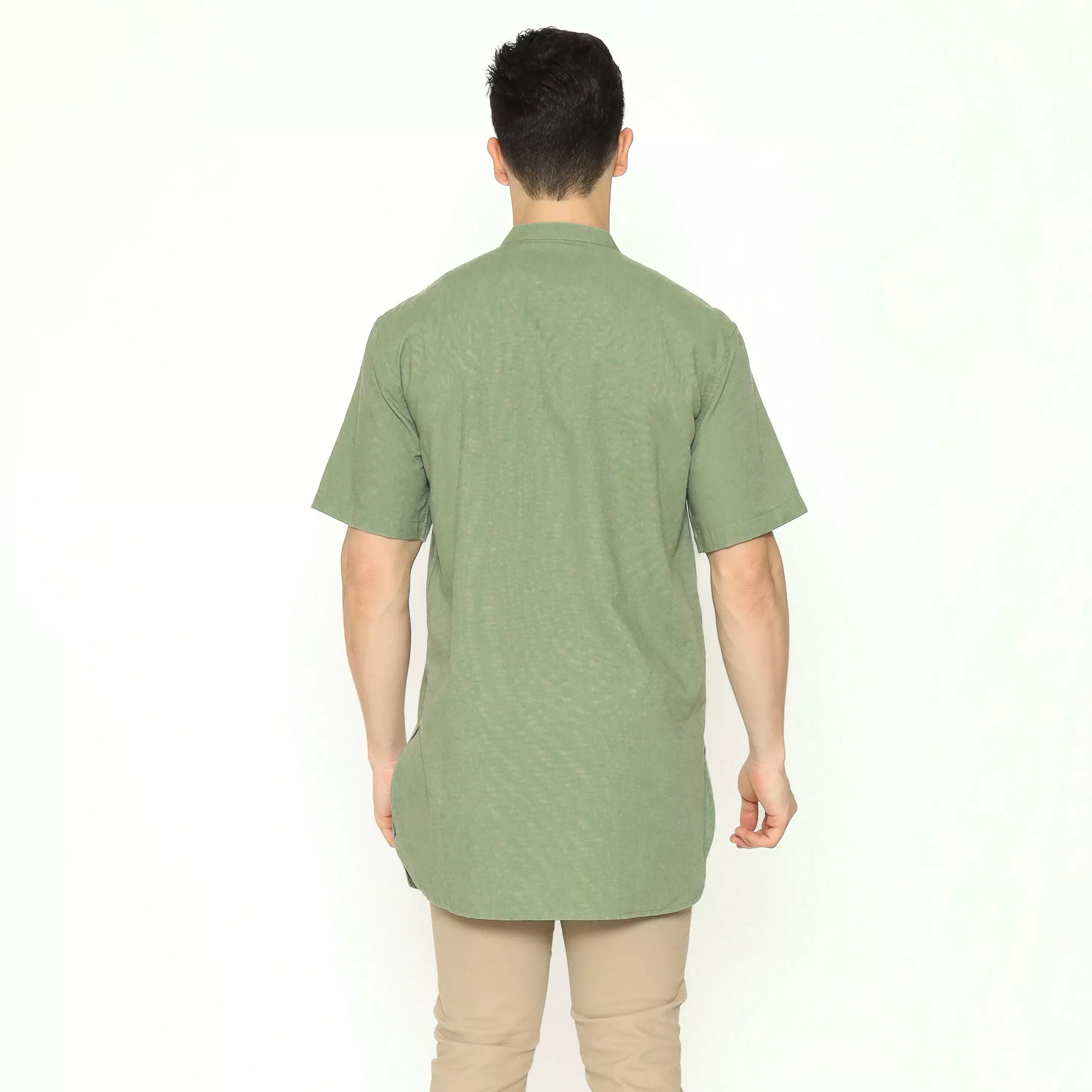 AMK Kemeja Koko Kurta Pria Lengan Pendek KK Nahawand S/s Sage Green